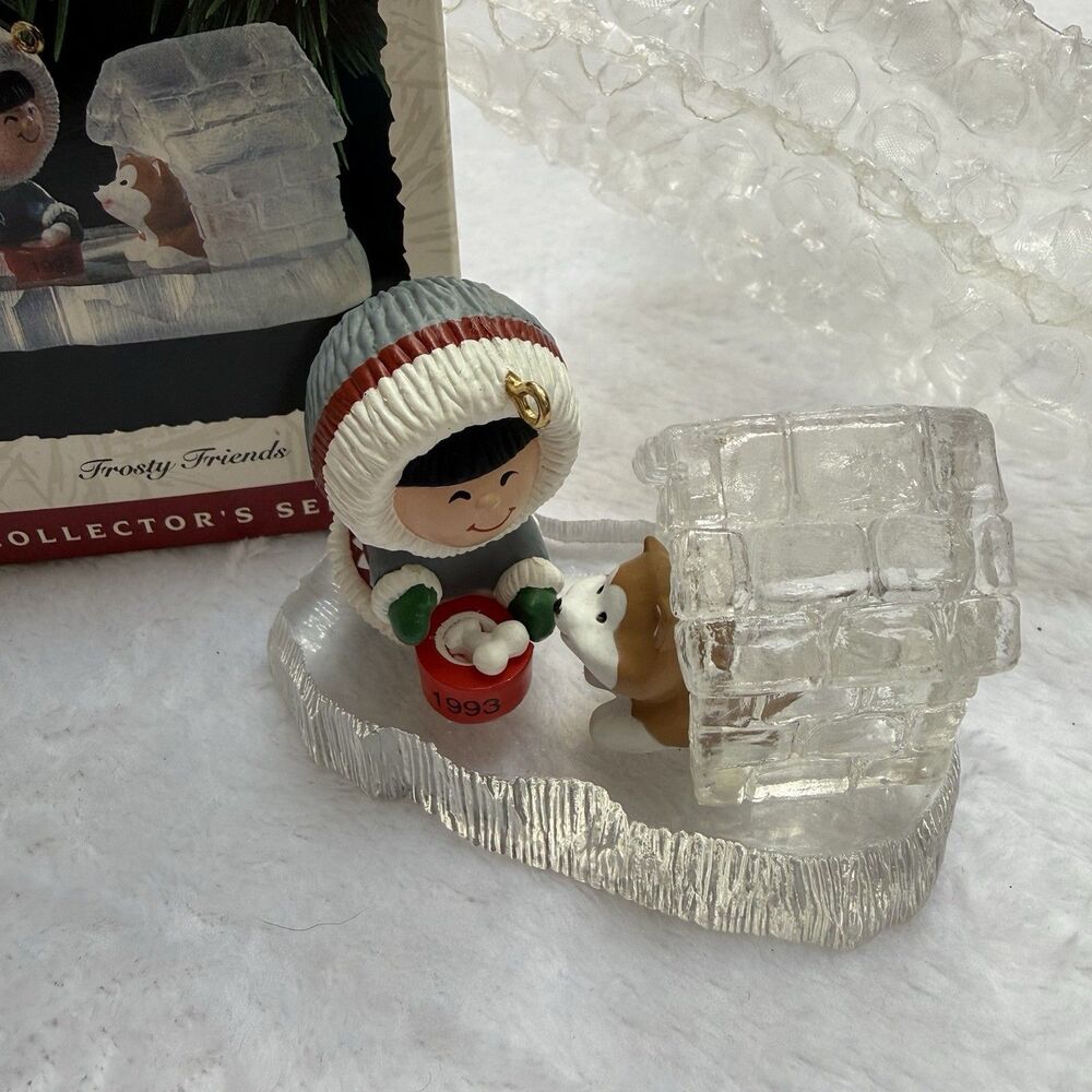 Hallmark Keepsake Frosty Friends 1993 #14 in Series Eskimo Puppy Ornament